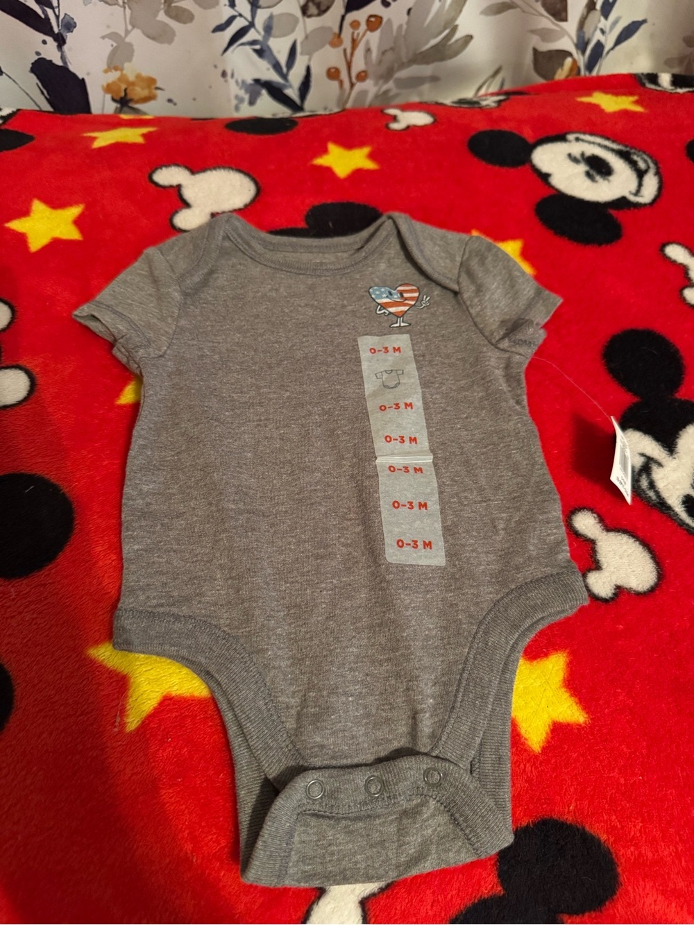 Gray Baby One-Piece Bodysuit - 0-3M NWT C5